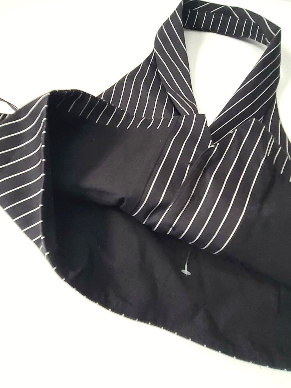 Anthropologie Maeve Pinstripe Halter Vest Sz 12 Black White Preppy Classic NWT - Picture 9 of 10